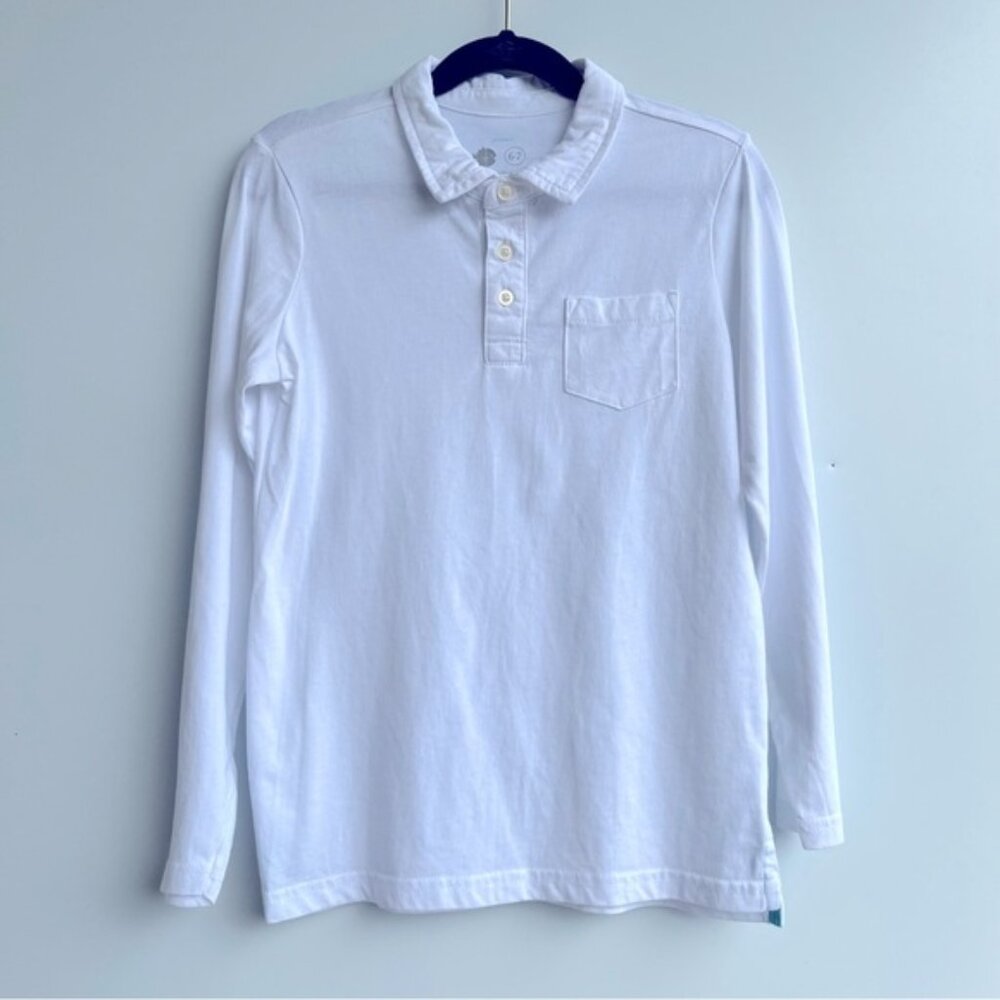 Primary White Long Sleeve Polo Shirt Size 6/7